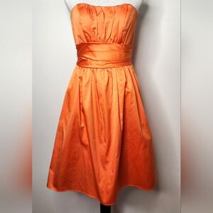 Davids Bridal Orange Strapless Dress Sz 6